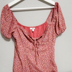 Red floral mini dress